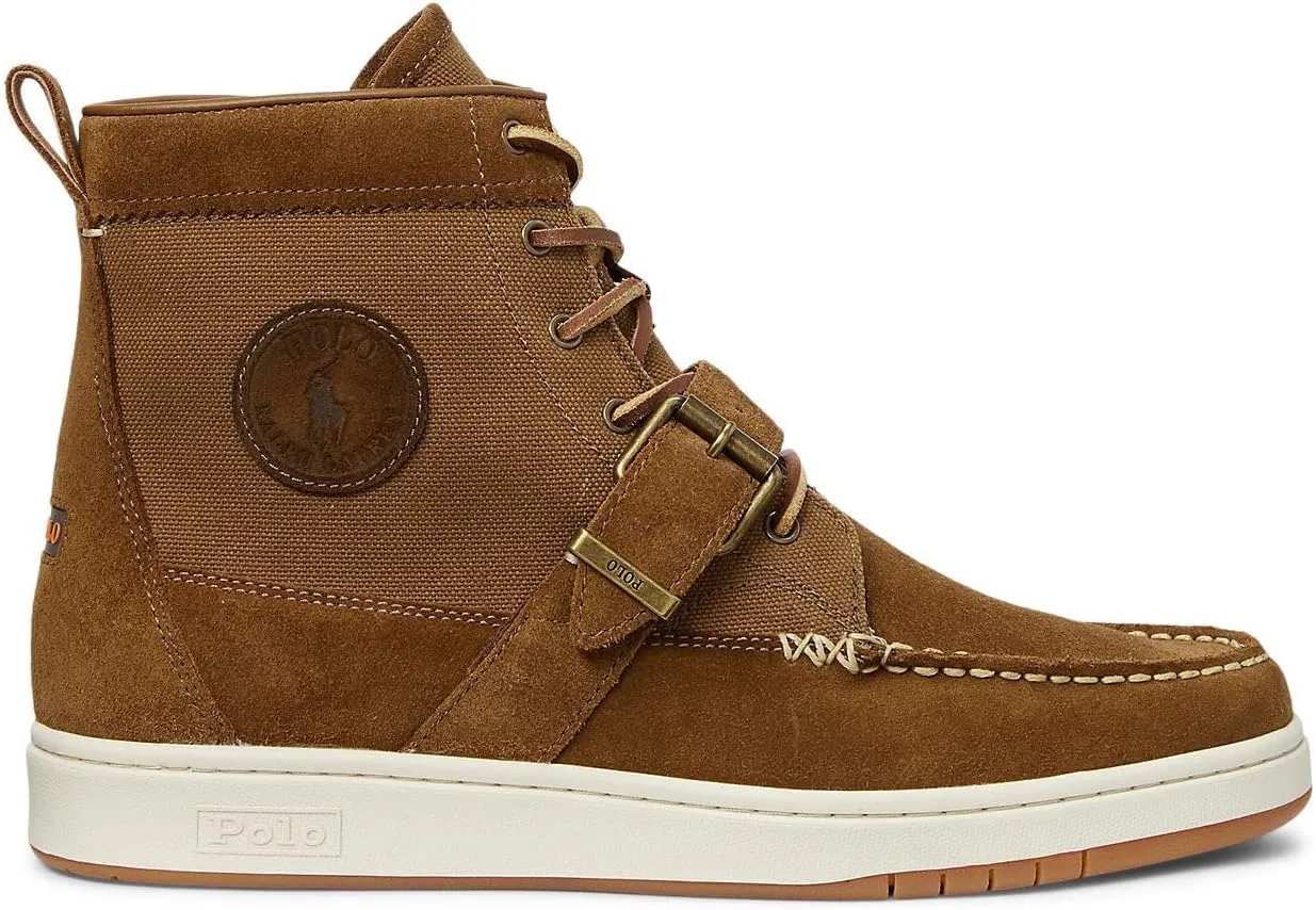 Polo Ralph Lauren Men's Ranger Nubuck & Canvas Sneaker Boot Fashion
