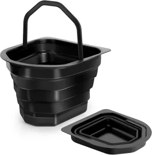 Portable Camping Toilet, Folding Toilet for Adults with Lid and Retractable Toilet Paper Holder, Waterproof Porta Potty with Carry Bag and Disposible Liners for Camping, Hiking, RV Travel, Road Trips