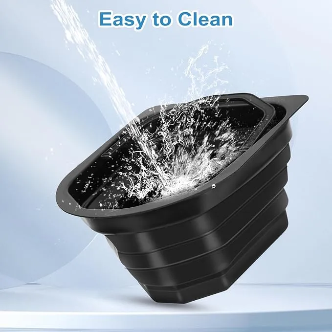 Portable Camping Toilet, Folding Toilet for Adults with Lid and Retractable Toilet Paper Holder, Waterproof Porta Potty with Carry Bag and Disposible Liners for Camping, Hiking, RV Travel, Road Trips