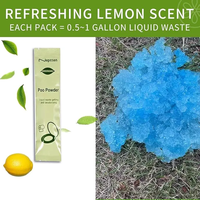 Portable Toilet Powder. Outdoor Toilet. Neutralize Odor/Fast-Acting Gel. Safe & Easy to use. Emergency Toilet Chemicals. Porta Potty Chemicals Degradable. Go with Porta Potty for Camping
