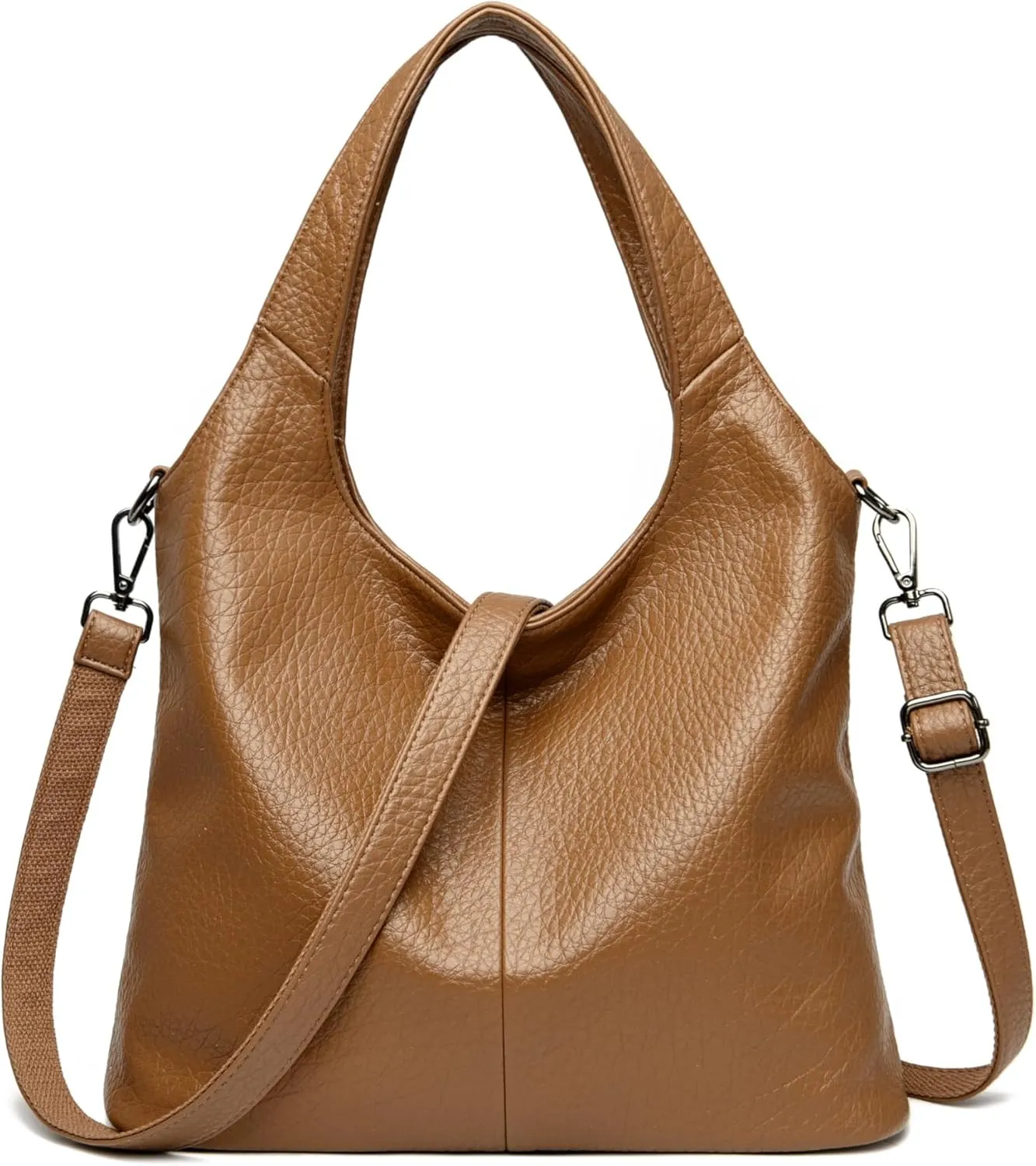 PU Leather Crossbody Tote Bag For Women Big Capacity Handbag Slouchy Tote Purses Shoulder Bag for Travel Work Party.