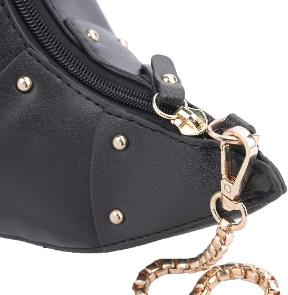 QZUnique Dinosaur Shark Shoulder Bag for Women 3D Animal Novelty Purse Zipper Crossbody Handbag Clutch Messenger Bag for Girl