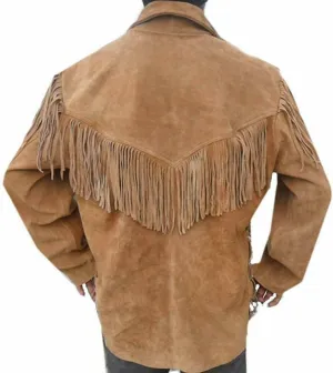 R M Traditional Cowboy Suede Leather Fringed Shirt Mens Western Style Leather Jacket and CoatXS 5XL Medium Suede Brown RP-786 0