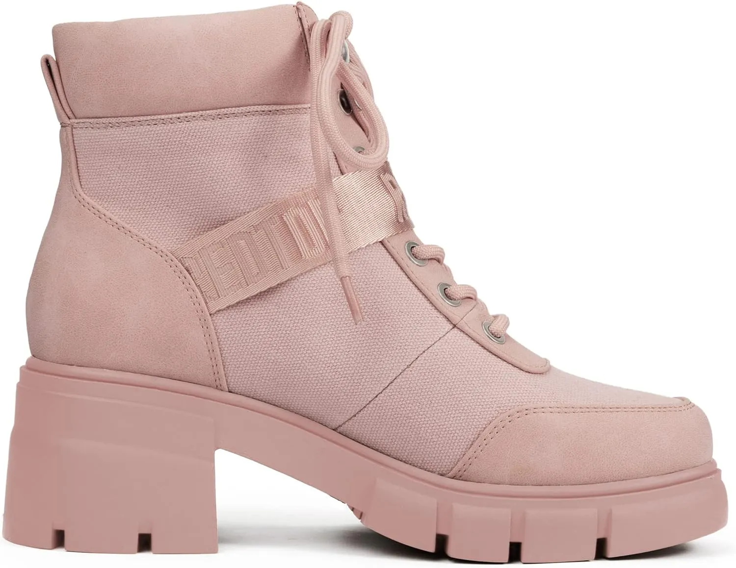 REDTOP Women's Combat Boots Chunky Lug Sole Ankle Boots Lace Up Buckle Casual Shoes