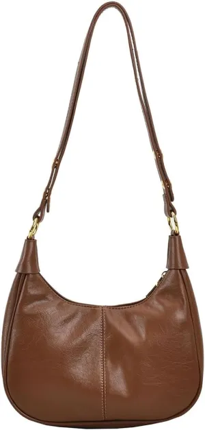 Retro Shoulder Bags for Women Vegan Leather Tote Handbags Slouchy Large Crossbody Bag with Adjustable Strap