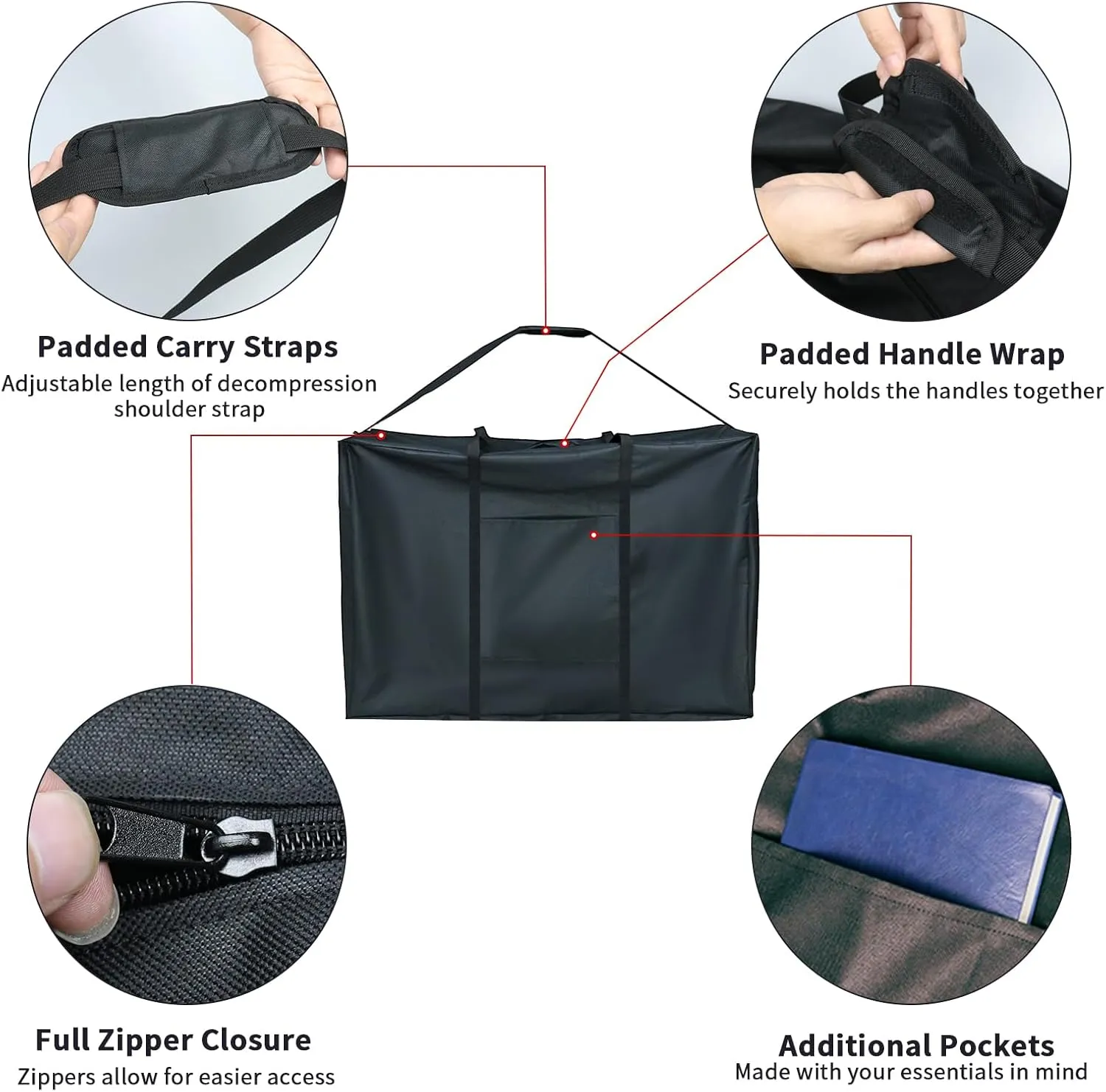 Rollator Travel Bag - Waterproof Wheelchair Bag for Folding Walker Compact Wheelchair Transport Chair Portable Large Duffel Bag Carry Case for Car and Airplane Traveling (37" Lx14 Wx29 H)