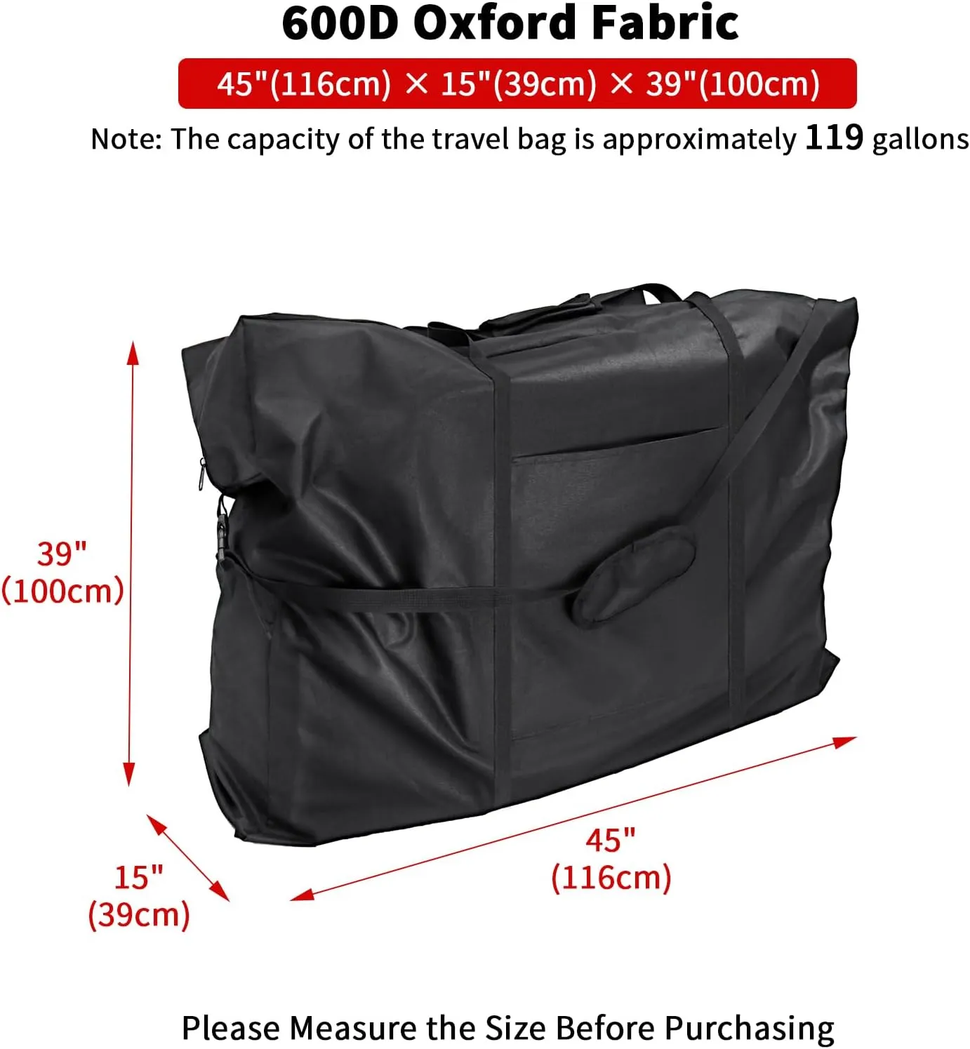 Rollator Travel Bag - Waterproof Wheelchair Bag for Folding Walker Compact Wheelchair Transport Chair Portable Large Duffel Bag Carry Case for Car and Airplane TSA Traveling,45" Lx15"Wx39"H
