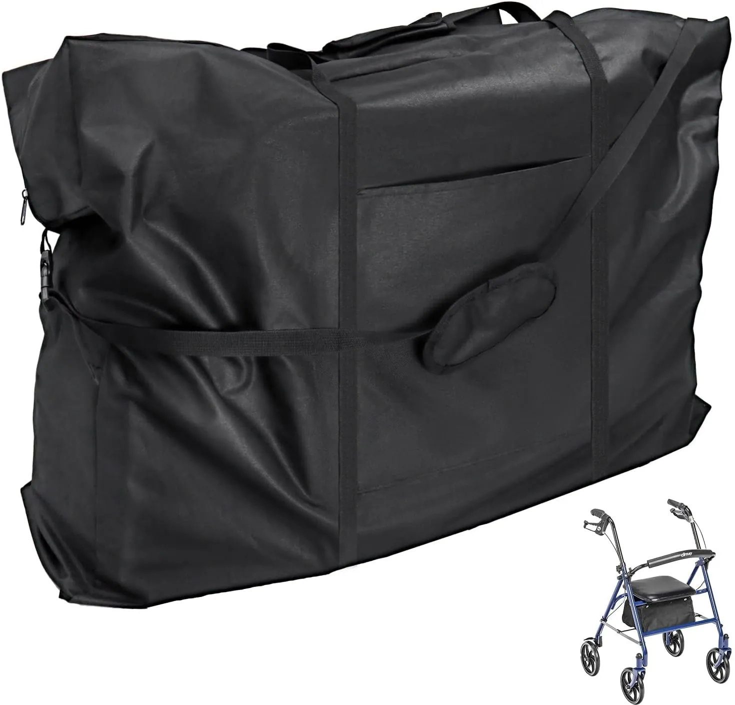 Rollator Travel Bag - Waterproof Wheelchair Bag for Folding Walker Compact Wheelchair Transport Chair Portable Large Duffel Bag Carry Case for Car and Airplane TSA Traveling,45" Lx15"Wx39"H