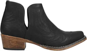 ROPER Womens Ava Embroidered Snip Toe Casual Boots Ankle Low Heel 1-2" - Black - Size 7 M