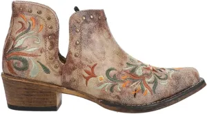 Roper Women's Ava Floral Ankle Boot, Tan, 10