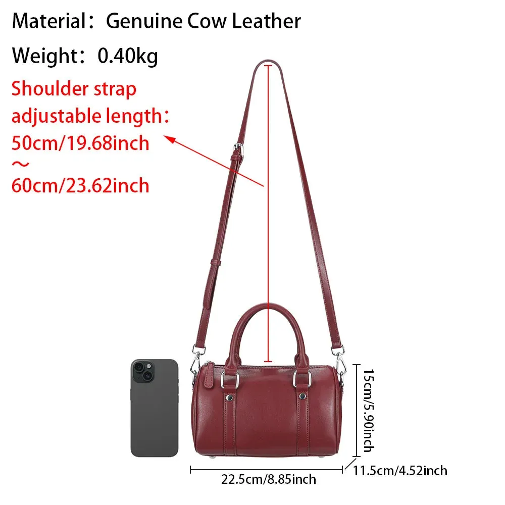 Royal Bagger Fashion Retro Handbag for Women, Genuine Leather Satchel Purse, Simple Casual Shoulder Crossbody Bags 3123