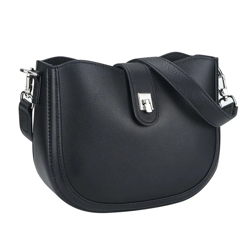 Royal Bagger Genuine Leather Shoulder Crossbody Bags Fashion Casual Satchel Purses Large Capacity Commuting Bucket Bag 2853