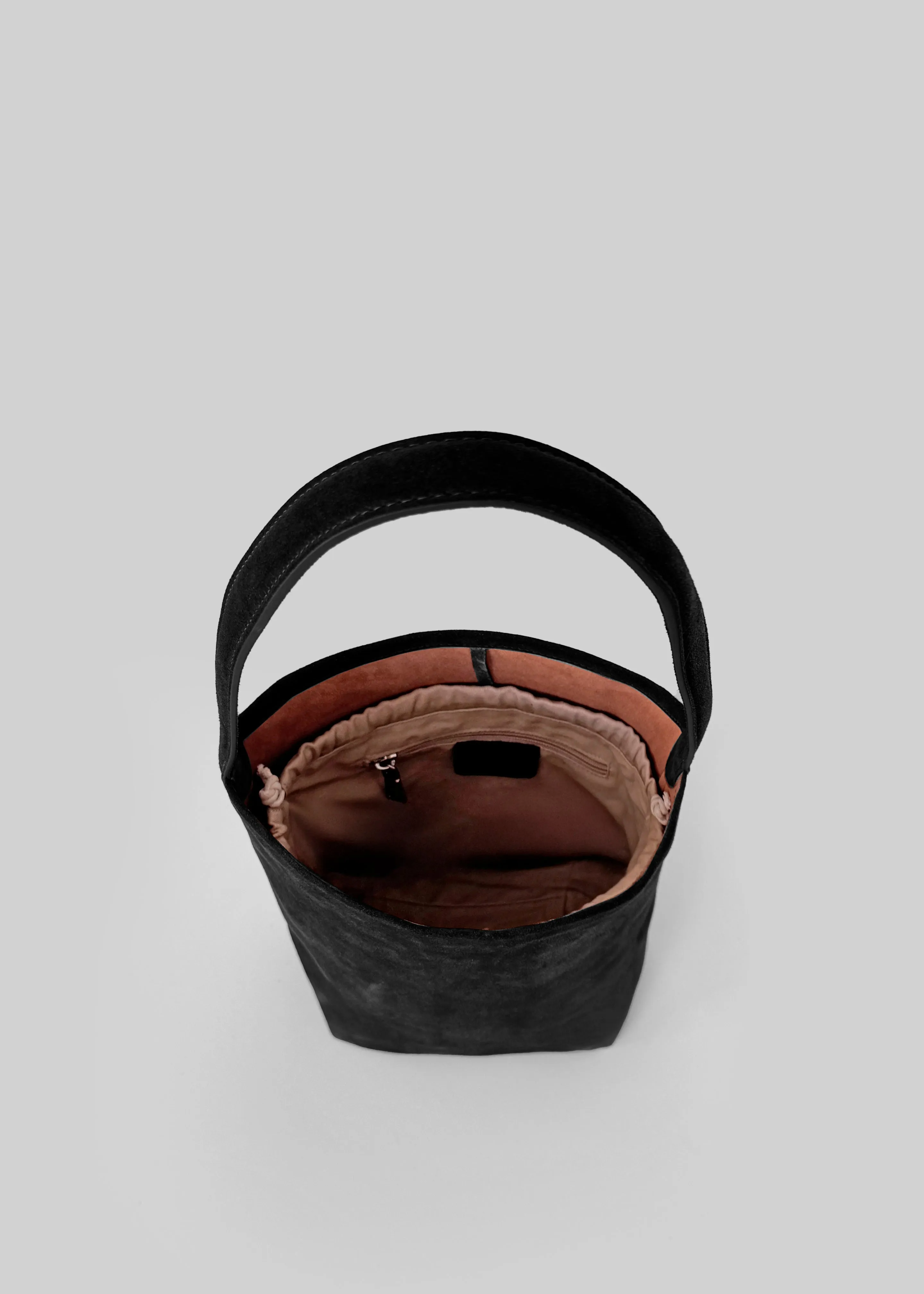 Royso Suede Bucket Bag - Black