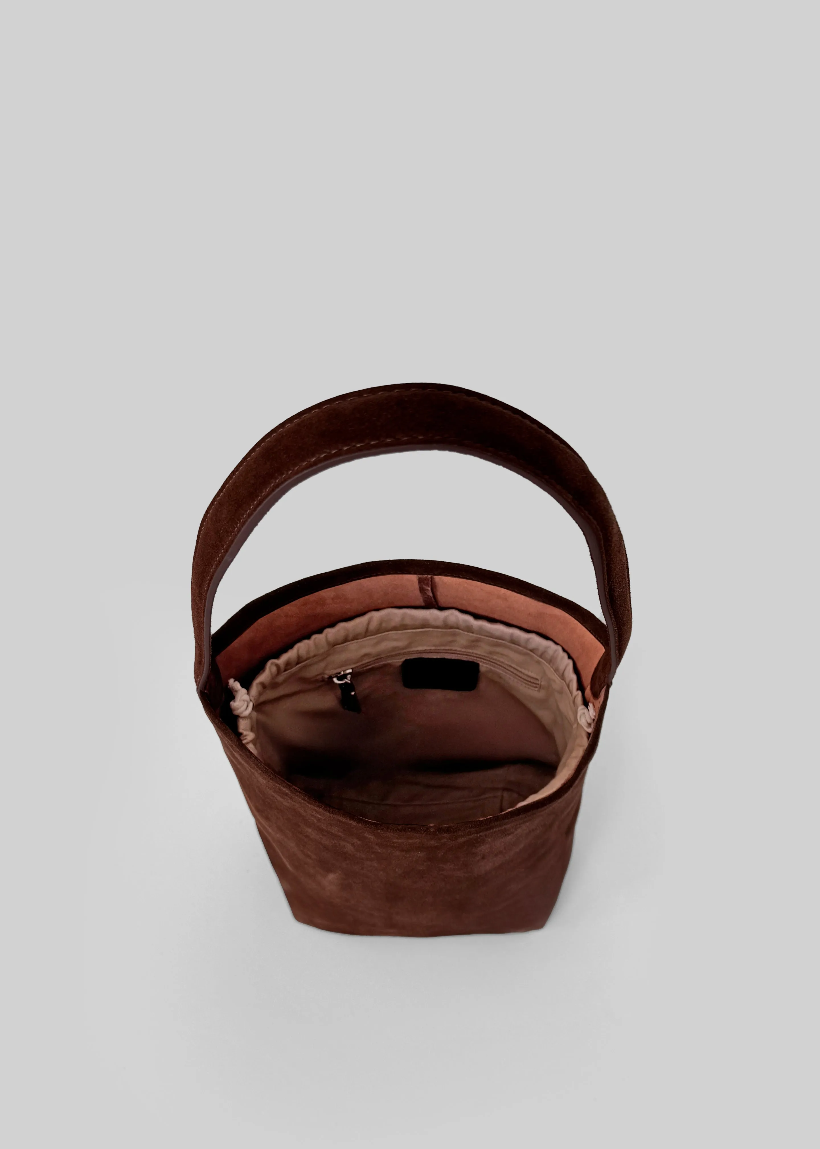Royso Suede Bucket Bag - Brown