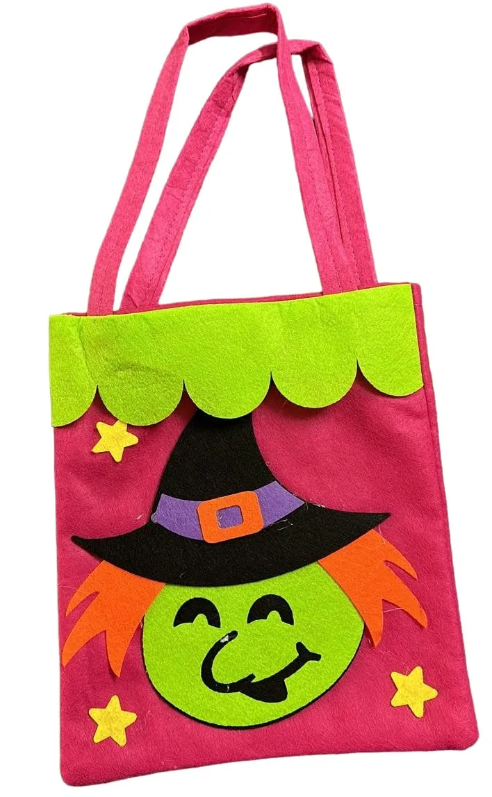 RSAAUD® Halloween Felt Bags Cute Halloween Candy Bag Goody Bag Halloween Candy Basket BagsTrick or Treat Bag Candy Bags Reusable Halloween Candy Bag (Random Prints)