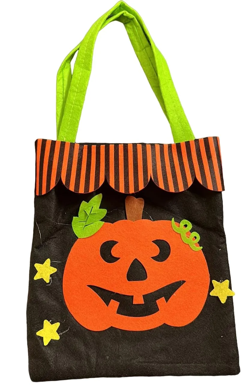 RSAAUD® Halloween Felt Bags Cute Halloween Candy Bag Goody Bag Halloween Candy Basket BagsTrick or Treat Bag Candy Bags Reusable Halloween Candy Bag (Random Prints)