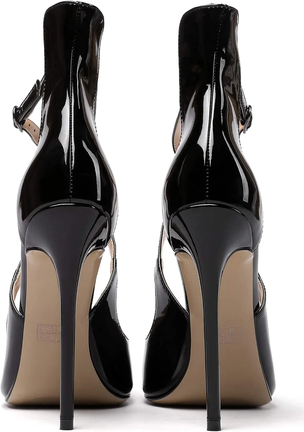 SAMMITOP Women's Pointed Toe Stiletto High Heels Crisscross Strappy Pumps Ladies Ankle Buckle Strap Shoes