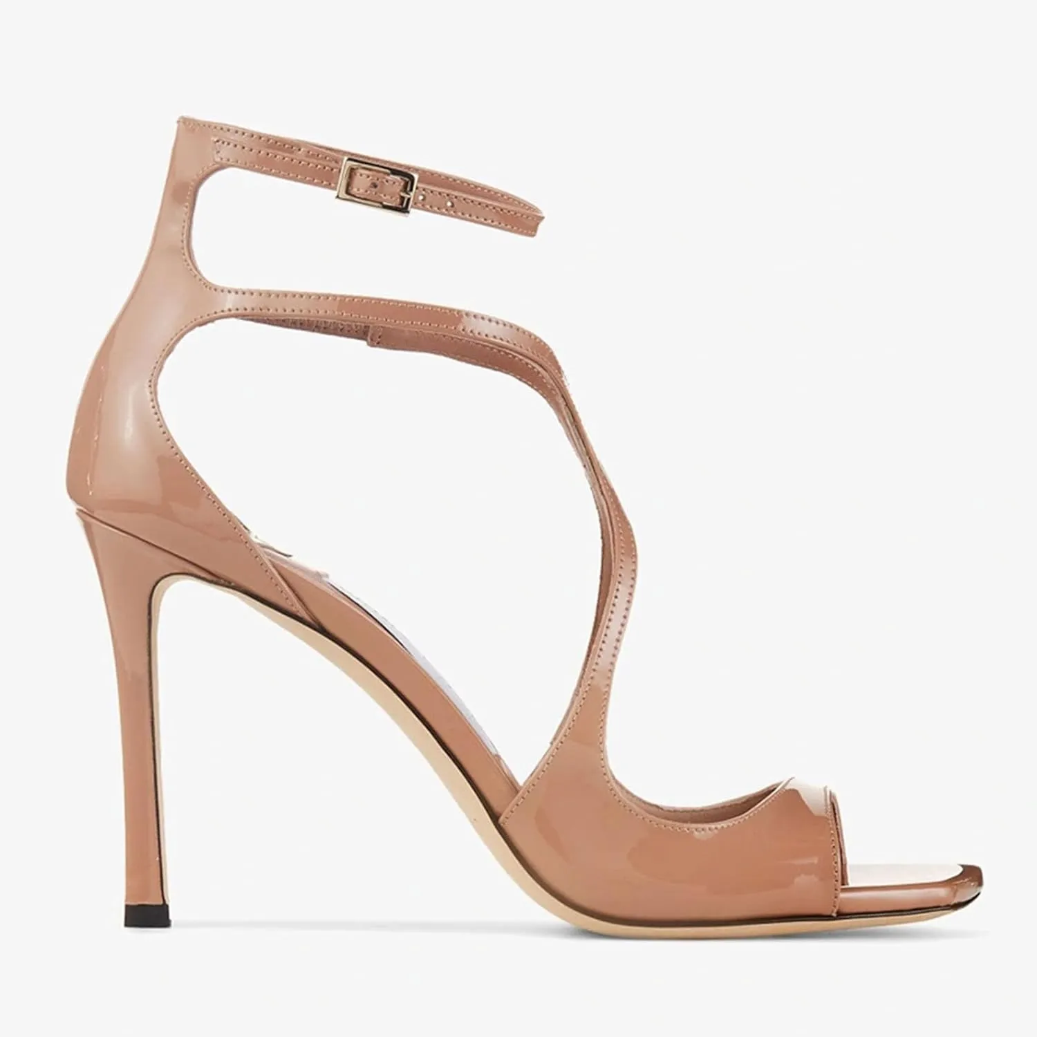 SHEMEE Women's Heeled Sandals Fashion Square Open Toe High Heels Ankle Strappy Buckled Sandals Party Dress Shoes