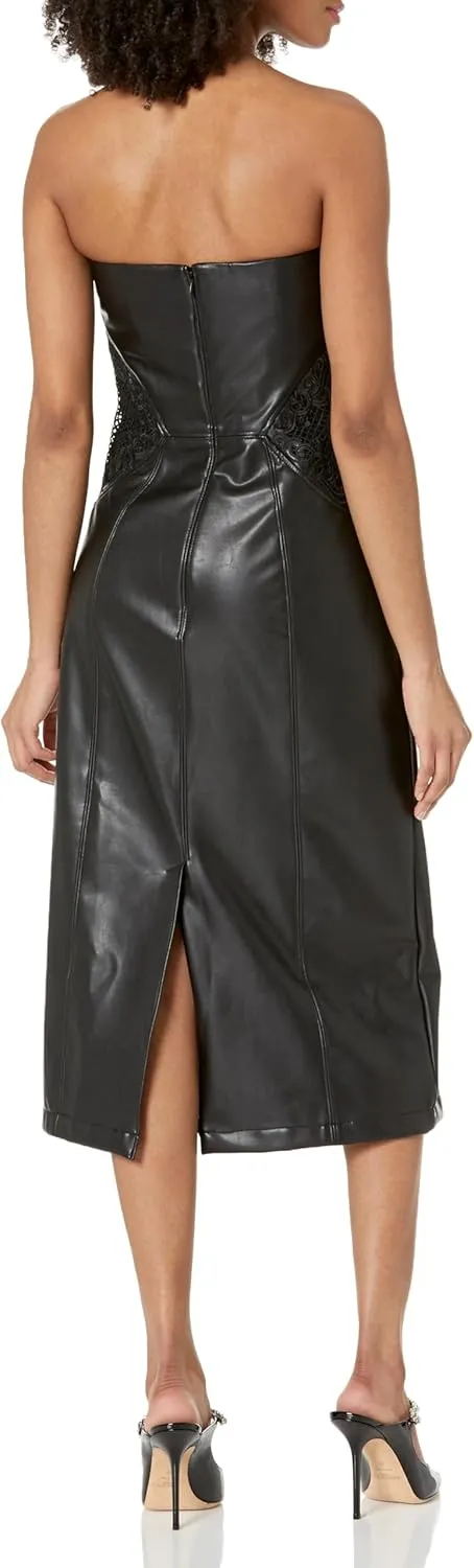 Shoshanna Women's Embroidered Leather Merlot Dress
