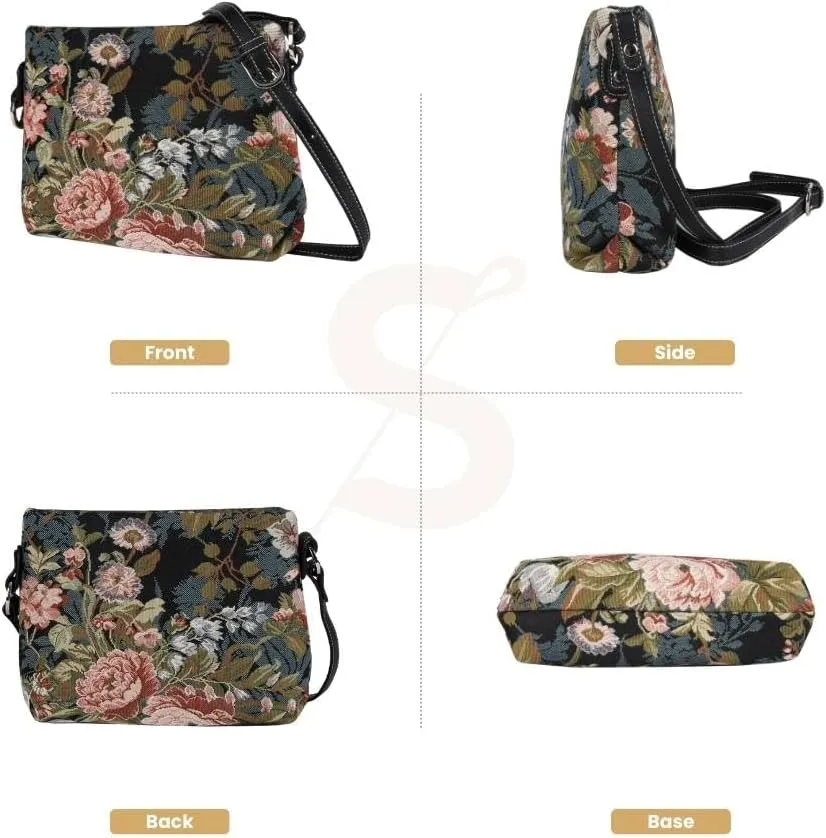 Signare Tapestry Crossbody Bag Sling Shoulder Purse for Women