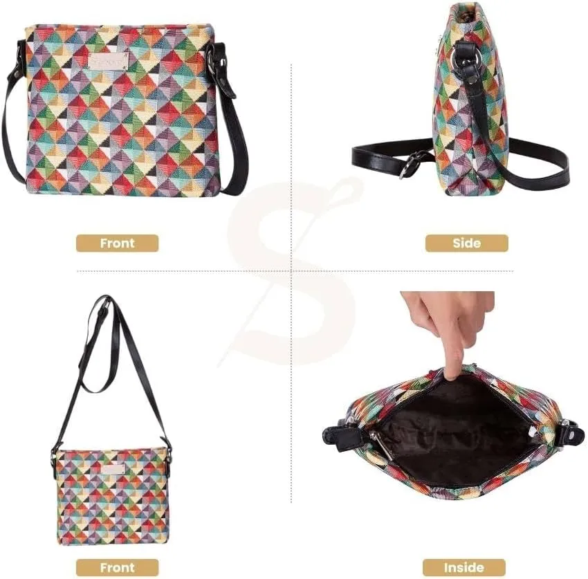Signare Tapestry Crossbody Bag Sling Shoulder Purse for Women