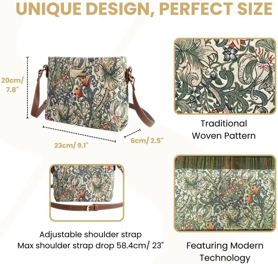 Signare Tapestry Crossbody Bag Sling Shoulder Purse for Women