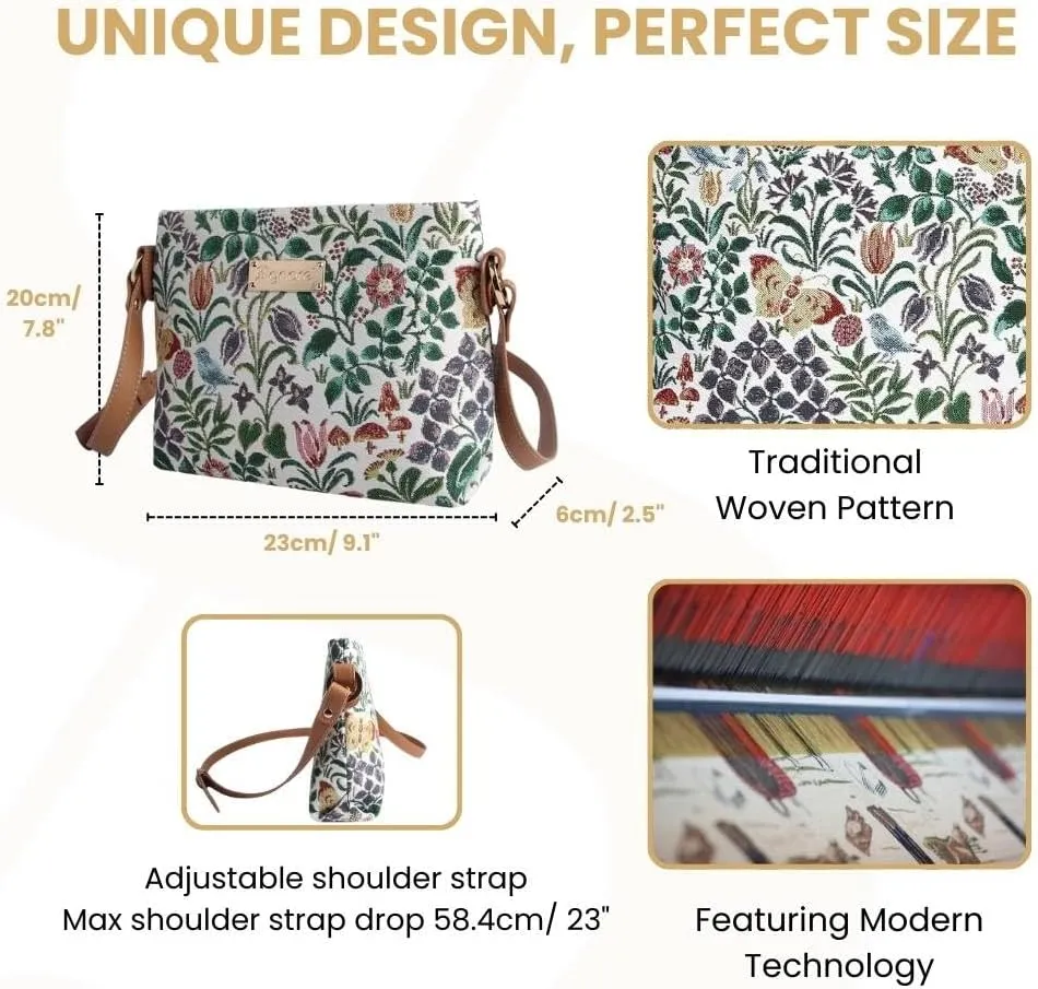 Signare Tapestry Crossbody Bag Sling Shoulder Purse for Women