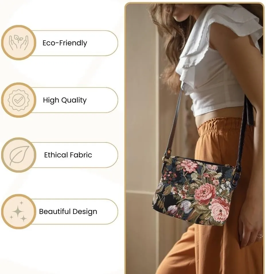Signare Tapestry Crossbody Bag Sling Shoulder Purse for Women