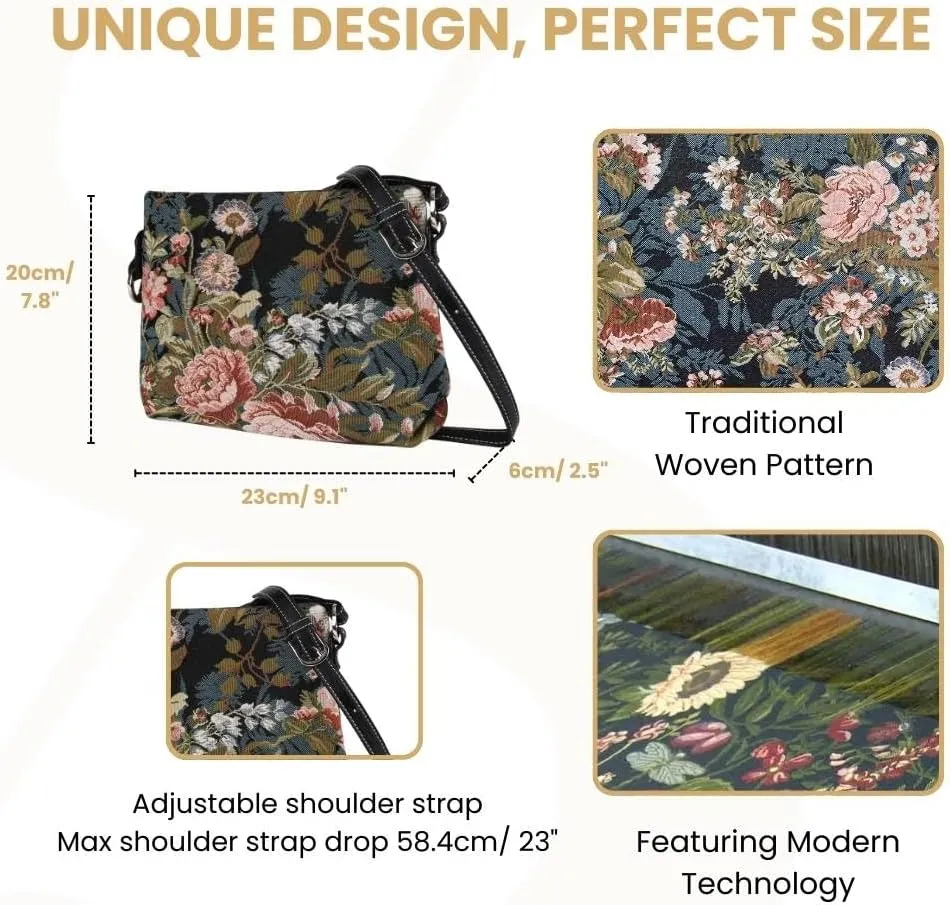 Signare Tapestry Crossbody Bag Sling Shoulder Purse for Women