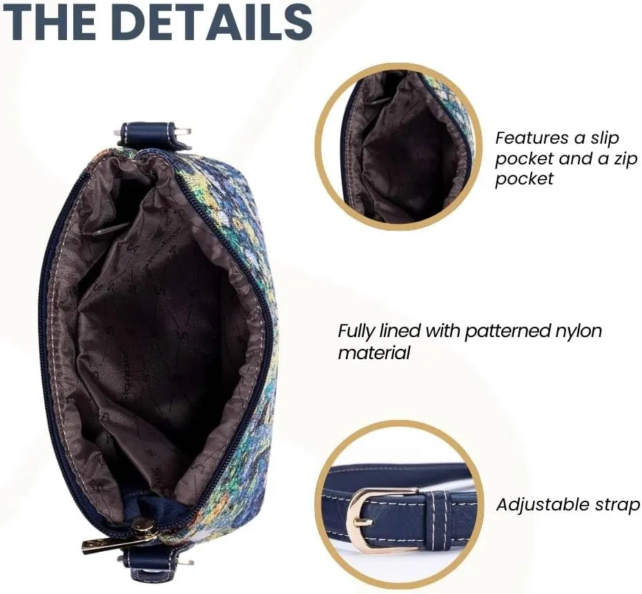 Signare Tapestry Crossbody Bag Sling Shoulder Purse for Women
