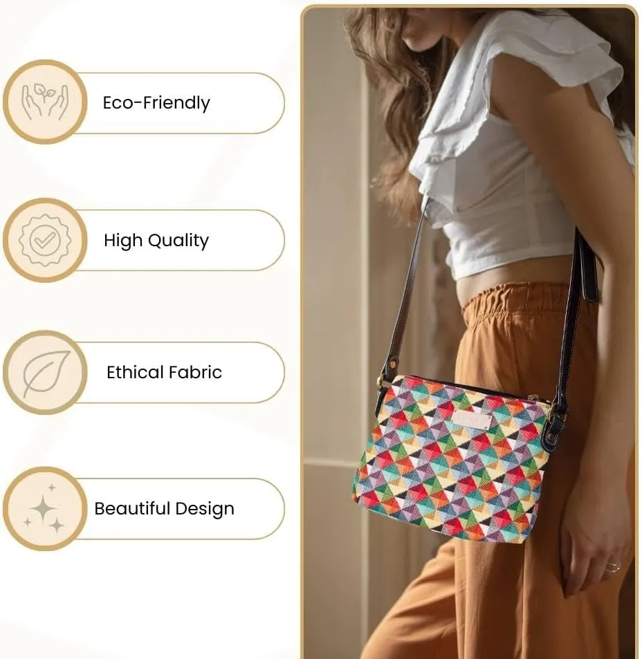 Signare Tapestry Crossbody Bag Sling Shoulder Purse for Women
