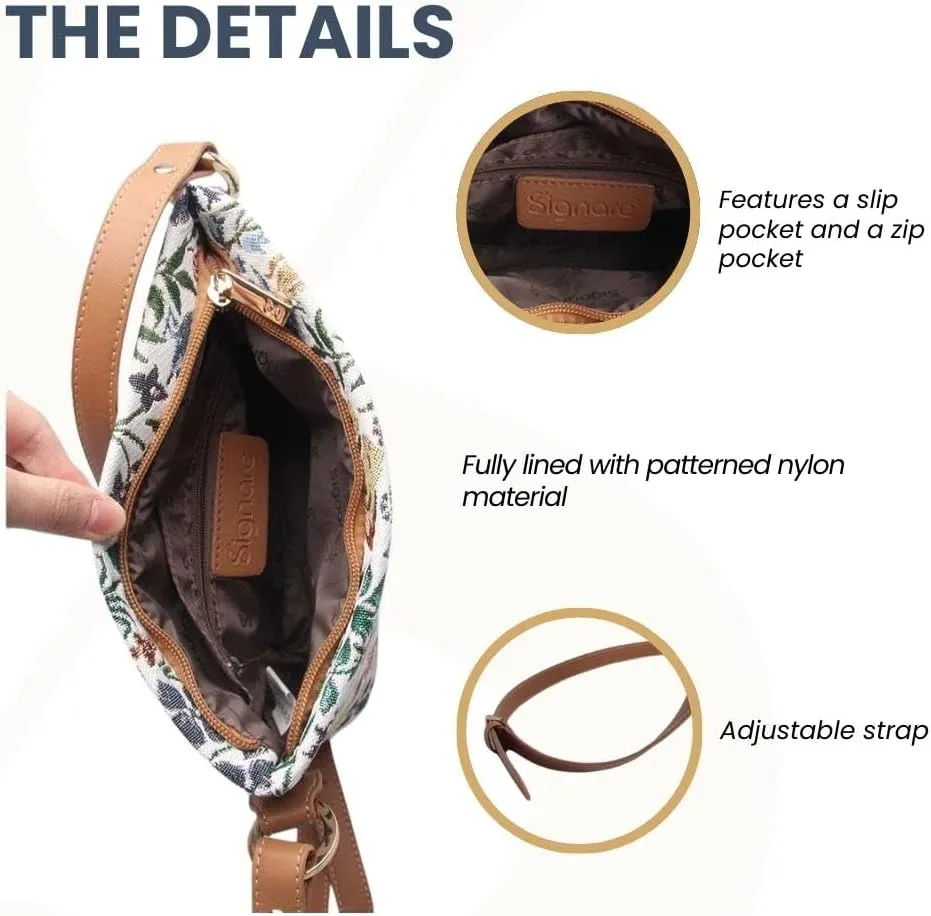 Signare Tapestry Crossbody Bag Sling Shoulder Purse for Women