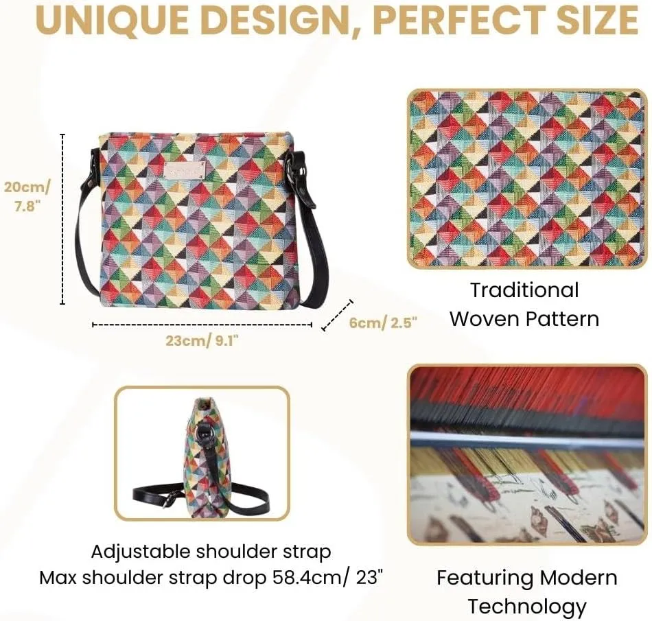 Signare Tapestry Crossbody Bag Sling Shoulder Purse for Women