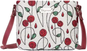 Signare Tapestry Crossbody Bag Small Shoulder Bag for Women with Floral Design
