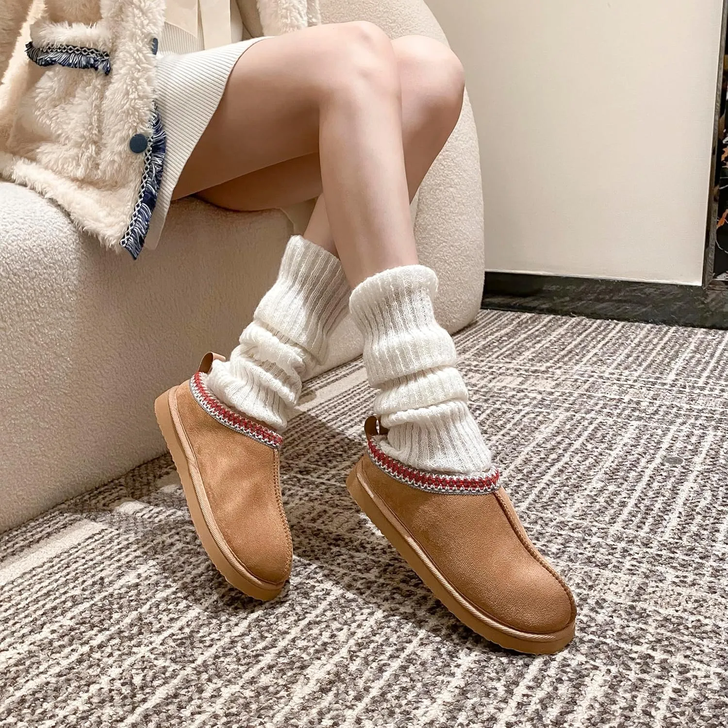 Slippers for Women House Shoes Indoor and Outdoor Bedroom Platform Slippers Fuzzy Cozy Memory Foam Fluffy Winter Cute