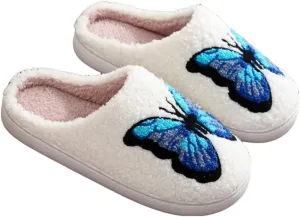 Slippers for Womens Mens Cut Retro Plush Soft Memory Foam House Shoes