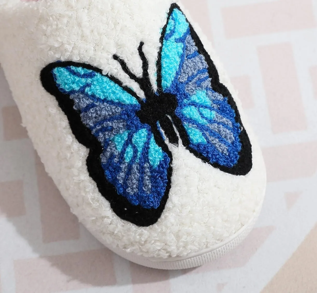 Slippers for Womens Mens Cut Retro Plush Soft Memory Foam House Shoes