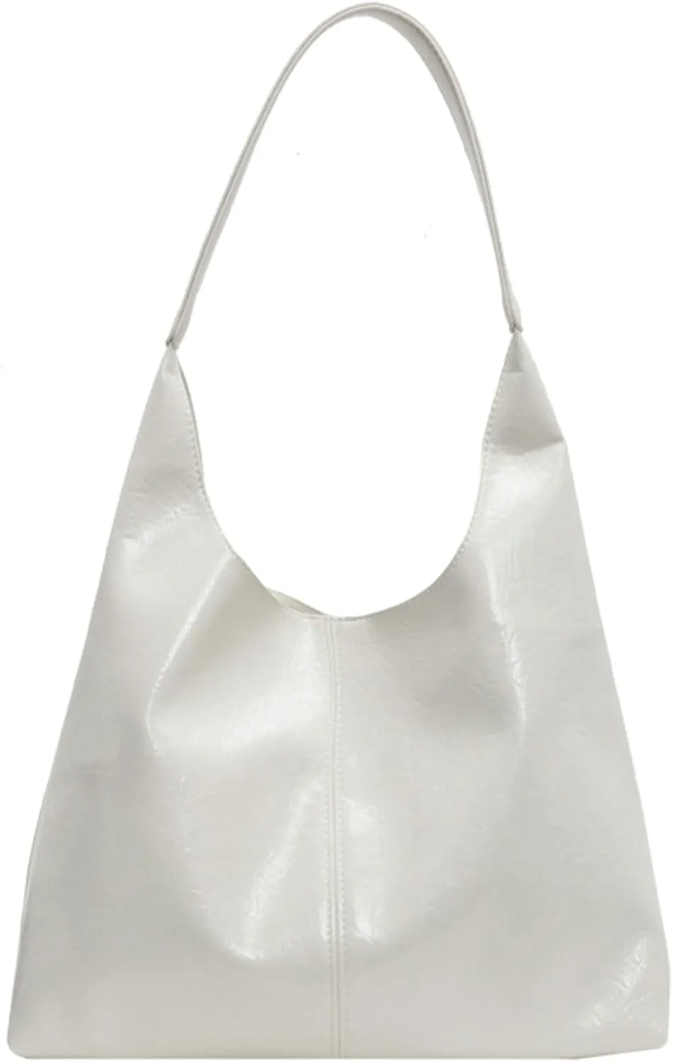 Slouchy Bags Women Commuter PU Leather Tote Bag 2025 Soft Shine Shoulder Bag with Zip Pouch Versatile Purse