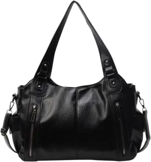 Slouchy Handbag Large Shoulder Crossbody Bag Women's PU Leather Shopper Bag with Multiple Pockets for Daily Use