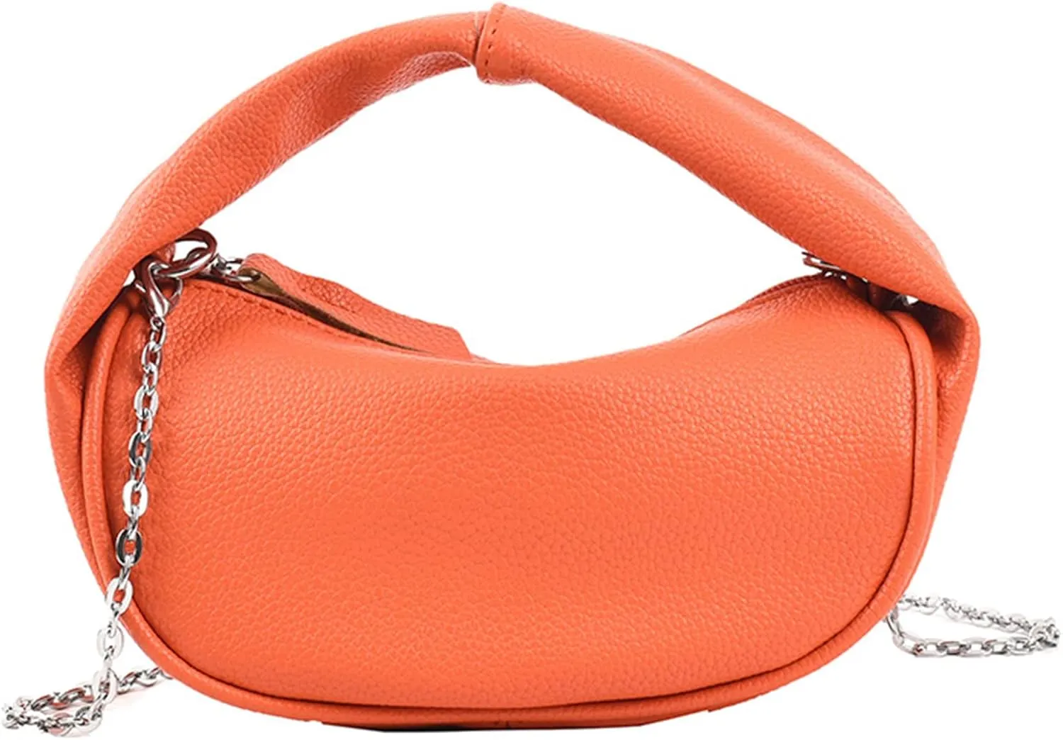 Small Shoulder Handbag for Women Fashion Mini Soft Crossbody Bag Lightweight Clutch Purse with Chain