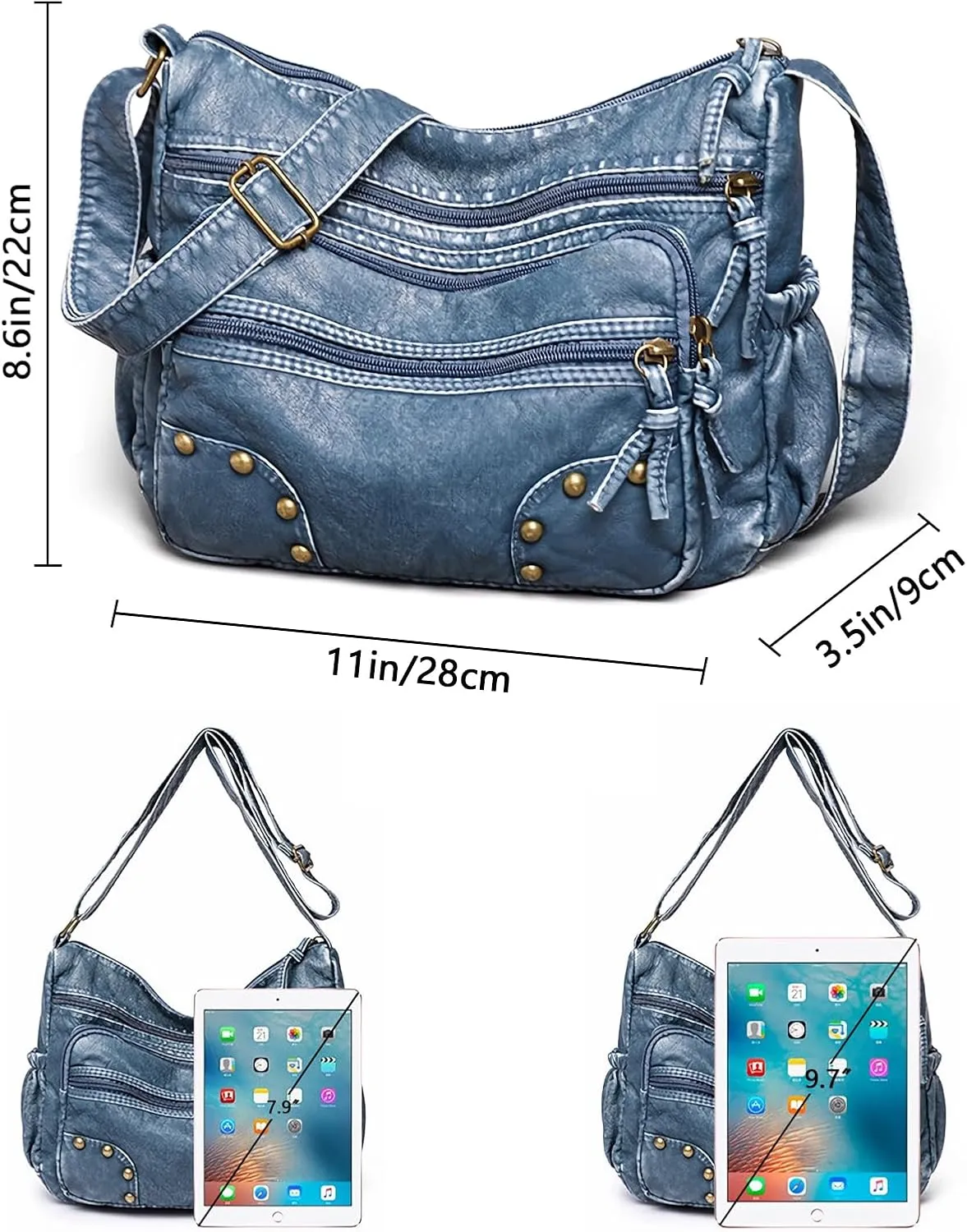 Soft Leather Handbag for Women Multi-Pocket Crossbody Bag Waterproof Shoulder Bag Ladies Casual Messenger Bags