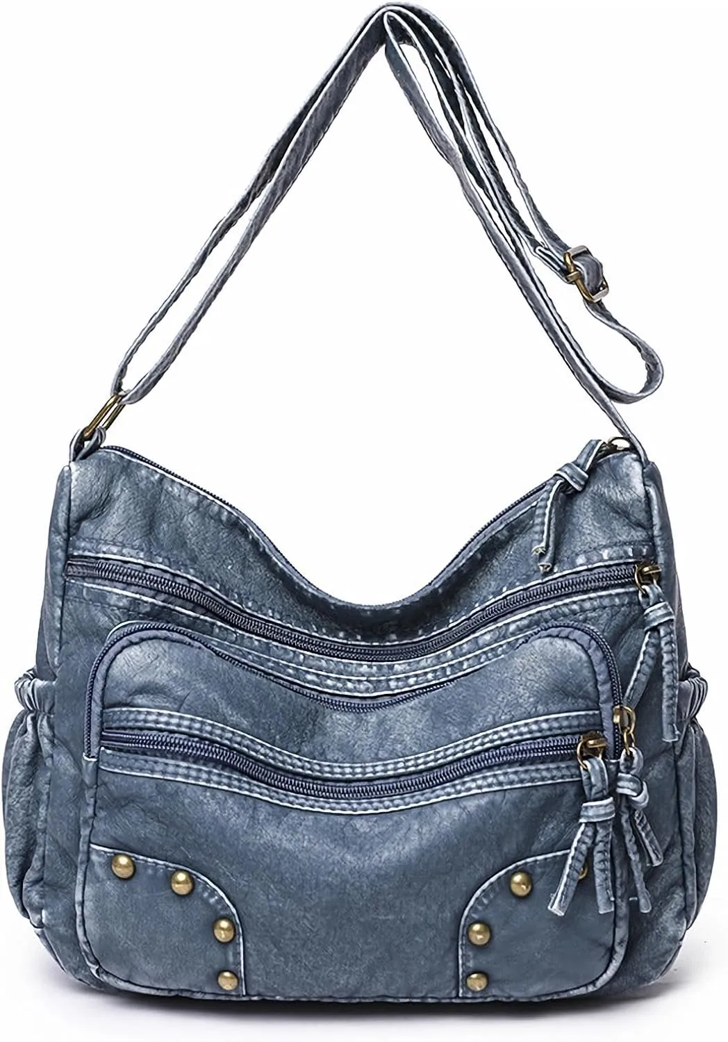 Soft Leather Handbag for Women Multi-Pocket Crossbody Bag Waterproof Shoulder Bag Ladies Casual Messenger Bags