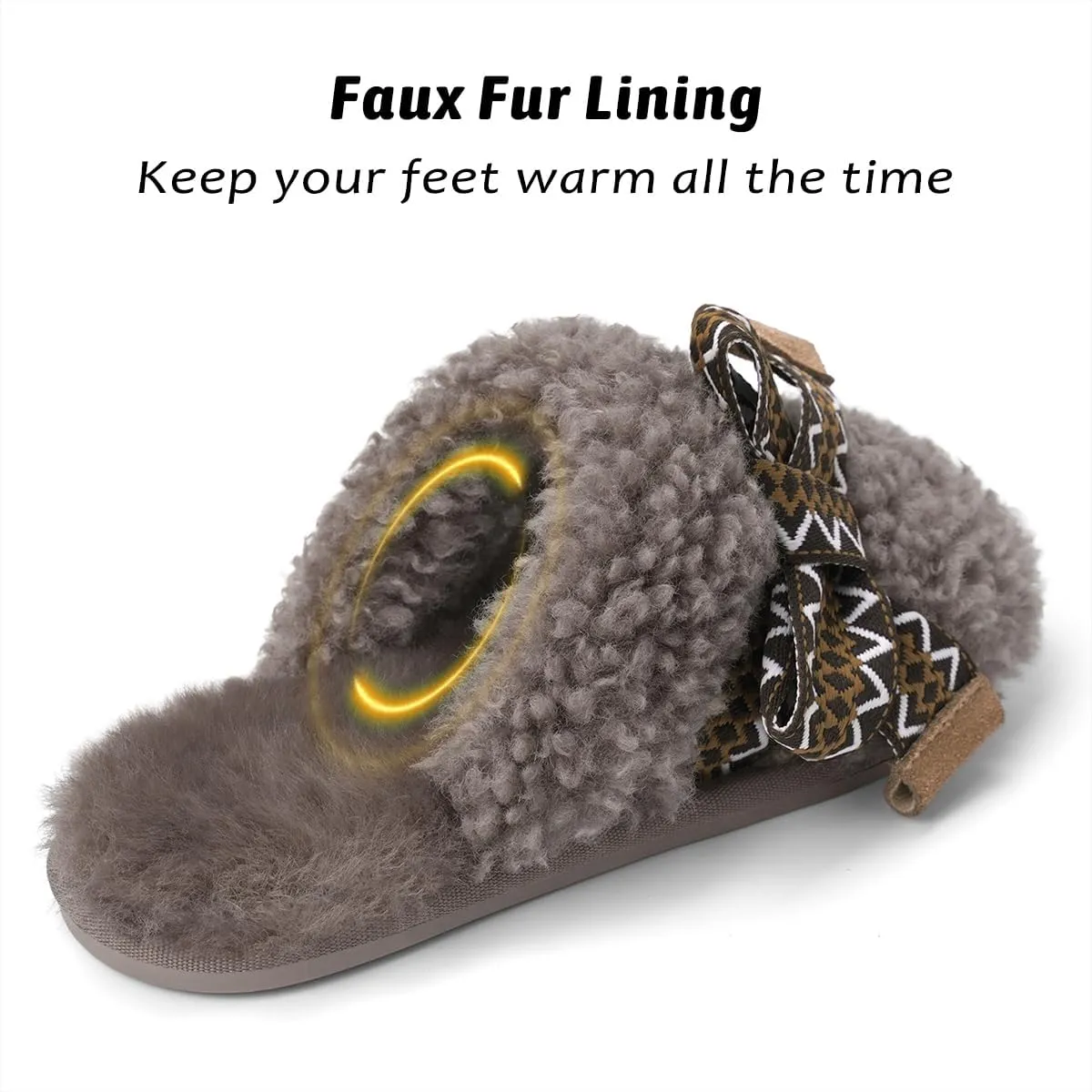 SOULROSE Womens Maxi Curly Sister Slides Fuzzy Slippers Women with Cute Bow Wool Memory Foam House Slippers Cozy Indoor Outdoor Cloud shoes Gifts