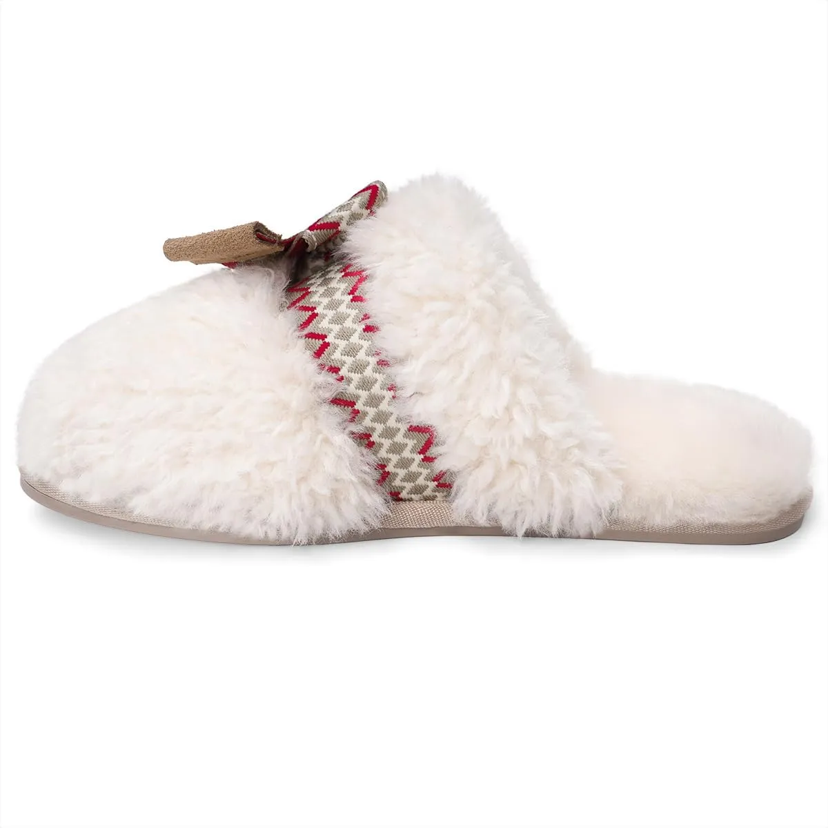 SOULROSE Womens Maxi Curly Sister Slides Fuzzy Slippers Women with Cute Bow Wool Memory Foam House Slippers Cozy Indoor Outdoor Cloud shoes Gifts