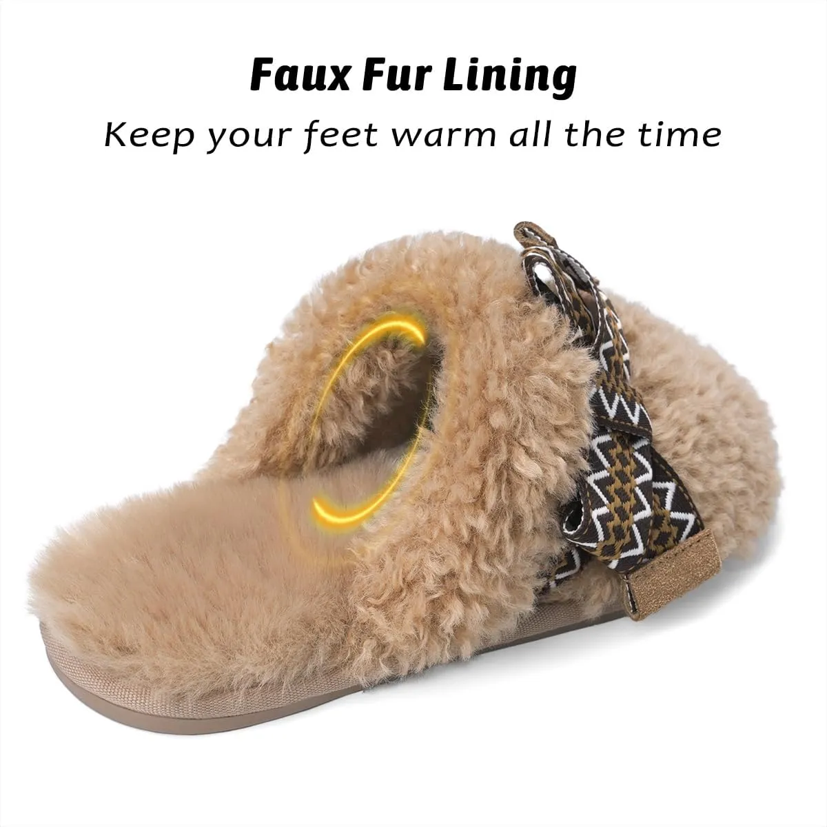 SOULROSE Womens Maxi Curly Sister Slides Fuzzy Slippers Women with Cute Bow Wool Memory Foam House Slippers Cozy Indoor Outdoor Cloud shoes Gifts