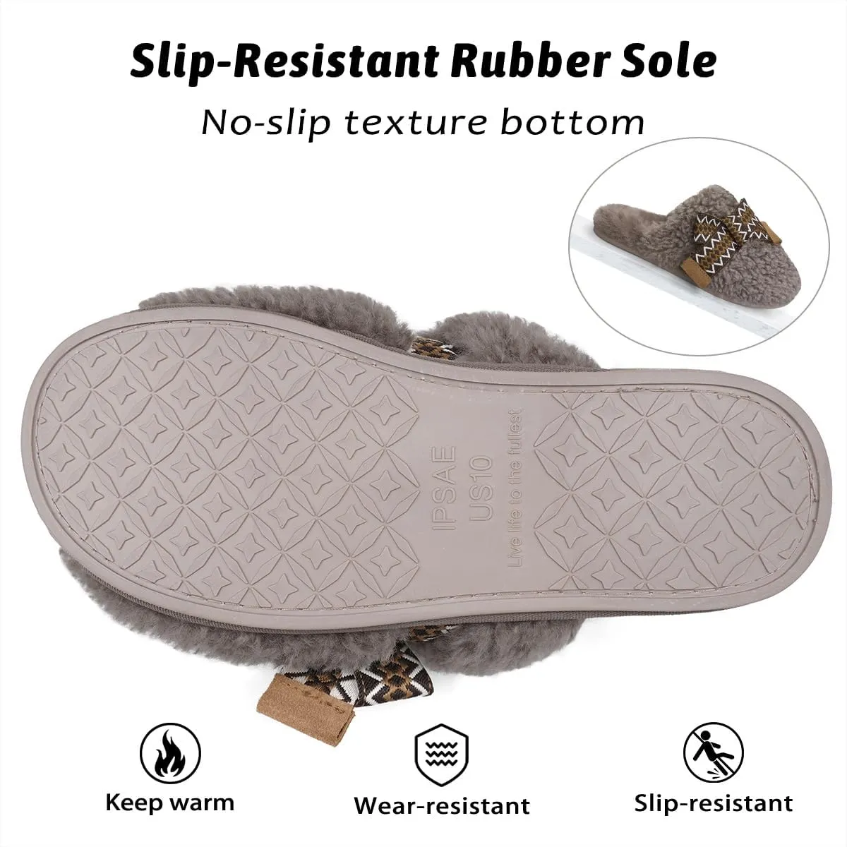 SOULROSE Womens Maxi Curly Sister Slides Fuzzy Slippers Women with Cute Bow Wool Memory Foam House Slippers Cozy Indoor Outdoor Cloud shoes Gifts
