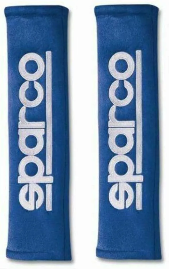 Sparco 01090R3AZ 2" Alcantara Blue Seat Belt Harness Pad