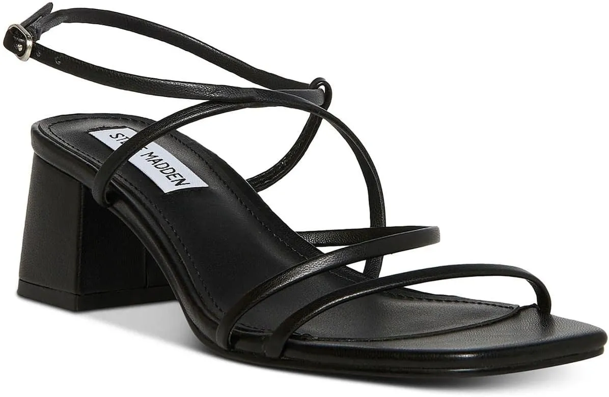 Steve Madden Womens Rianna Faux Leather Strappy Block Heels