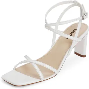 Strappy Heels for Women Square Open Toe Chunky High Heels Ankle Strap Sandals Comfort Dress Party Wedding Shoes