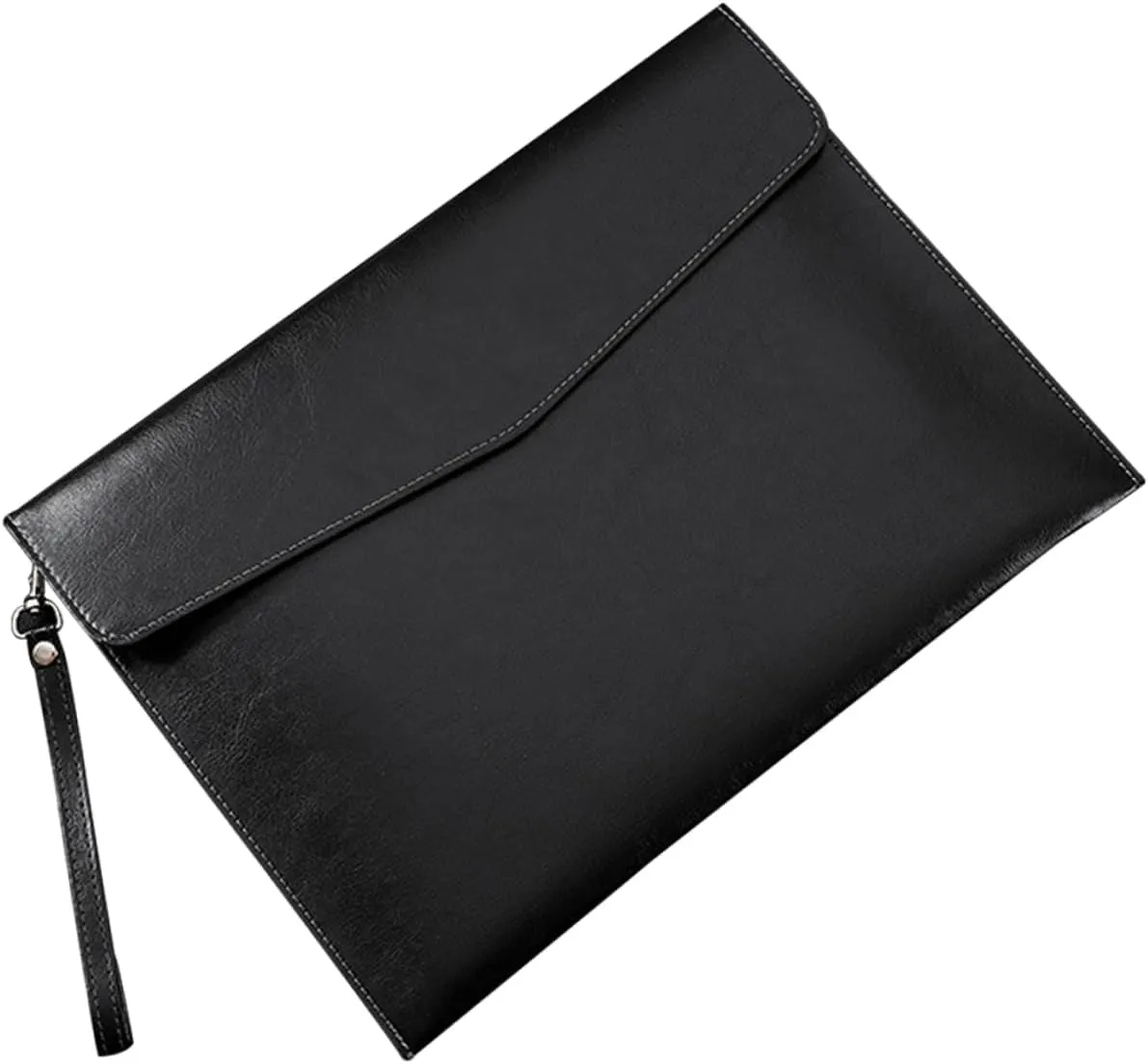 Stylish PU Document Storage Bag with Buckle Capacity Organizer for Bills Contracts and Receipts Lightweight and Portable File Holder for Home and Office Use